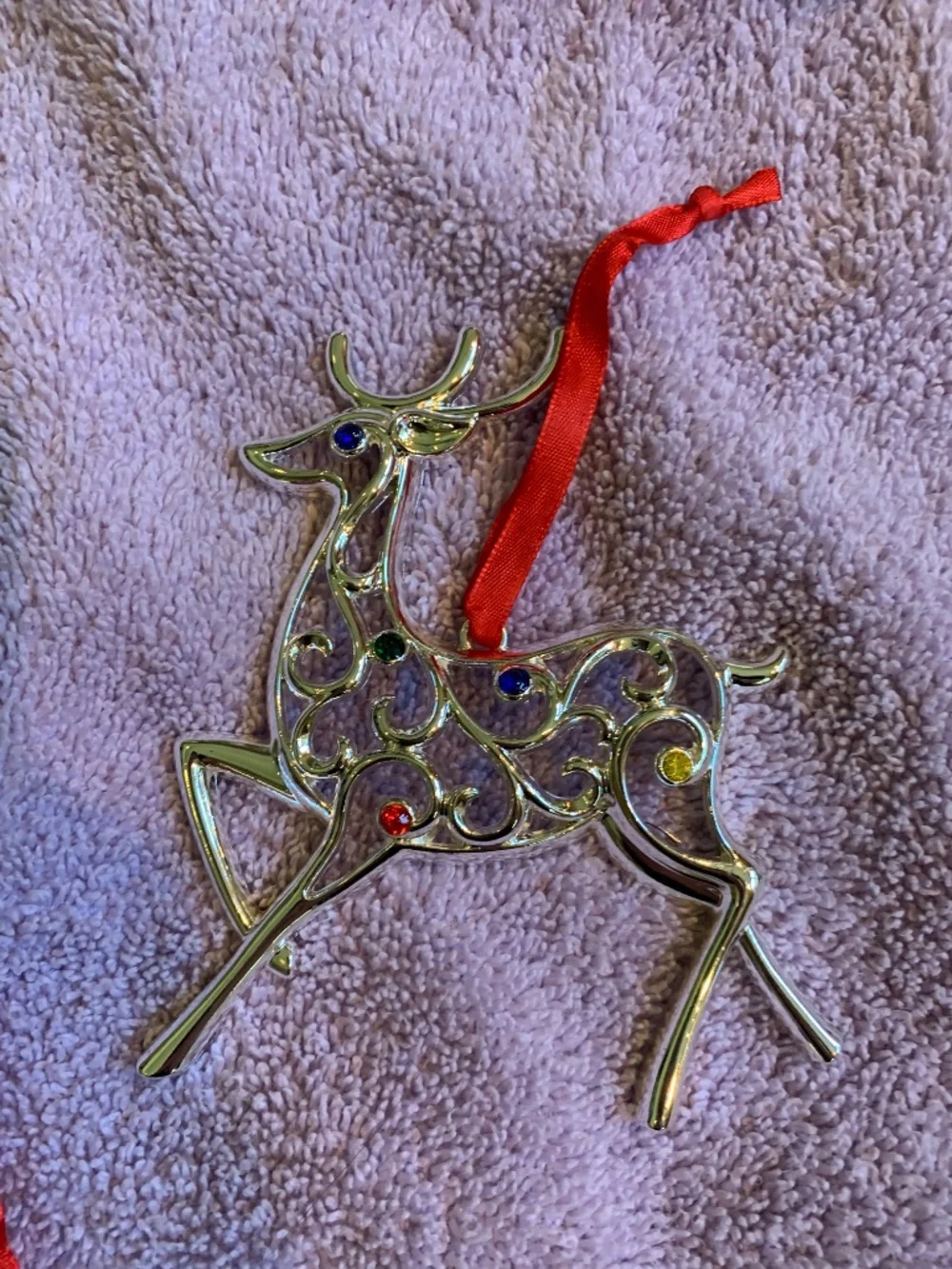 New in Box Lenox Set of 5 Silvertone Christmas Ornaments